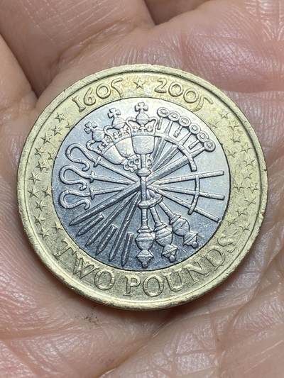 2026年第十三场(总第一百八十二场）外国好品散币场(免佣金) - 英国🇬🇧2005年2英镑(1605年詹姆士一世时期，火药阴谋事件400周年纪念币)