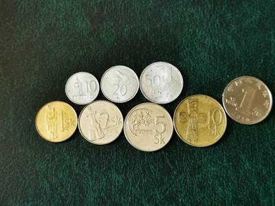 零零发外国硬币拍卖 无佣金 - 斯洛伐克一套