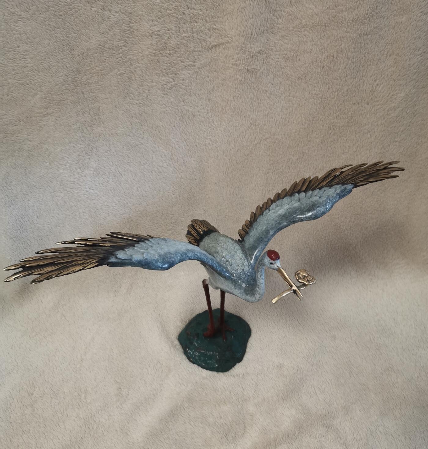 流金岁月•腊八八宝集锦集粹 “朱炳仁铜”——“仙鹤如意”纯铜摆件（原价2280元，高22cm）