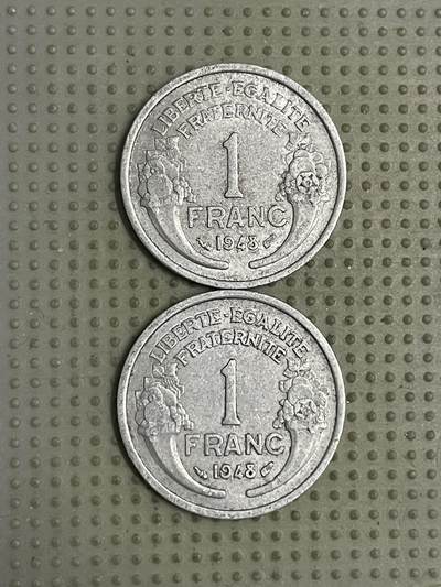 2026年第17场各国散币拍卖（总第167场） - 法国1948年1法郎2枚