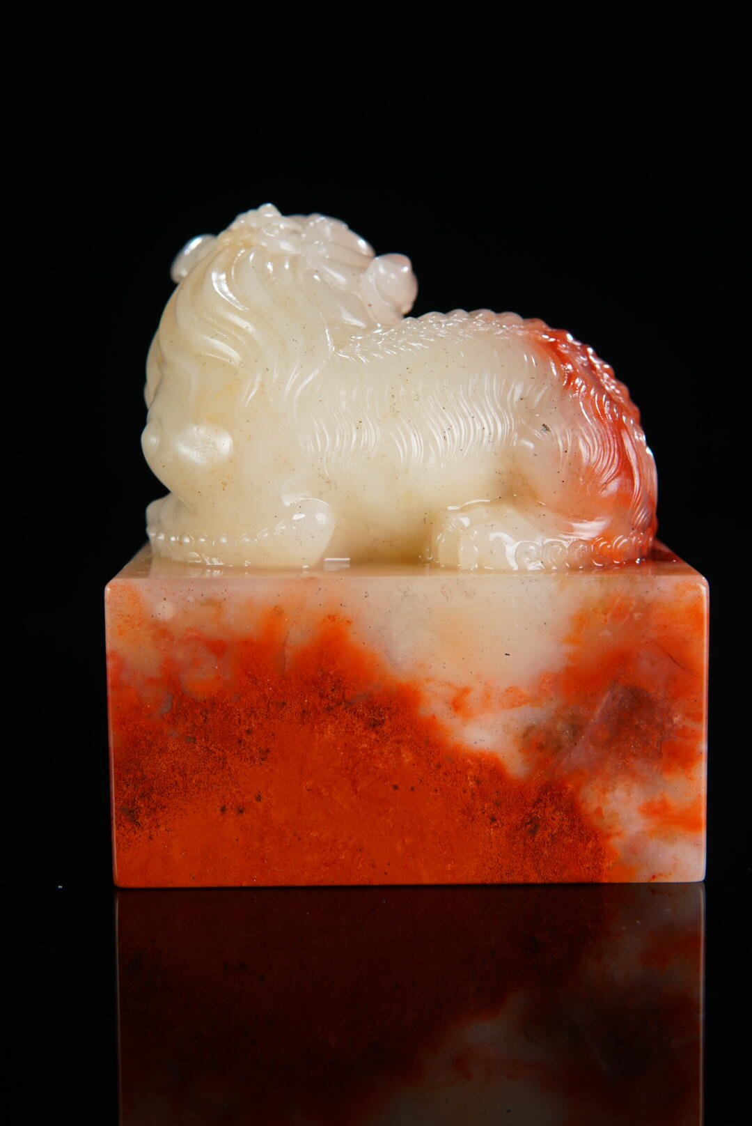 方寸藏珍·寿山田黄印章专场（一） 寿山高山石《双狮戏球》印玺