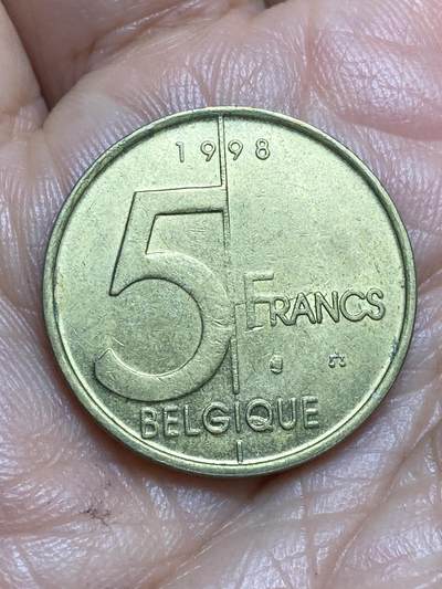 2026年第十三场(总第一百八十二场）外国好品散币场(免佣金) - 比利时🇧🇪1998年5法郎(阿尔贝二世时期，法语版)