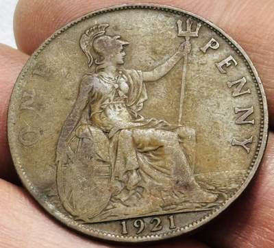 文馨钱币收藏 2026新年第四场（第 290 场）【长期接代拍品】 - 1921 年英国乔治五世 1 便士大铜币