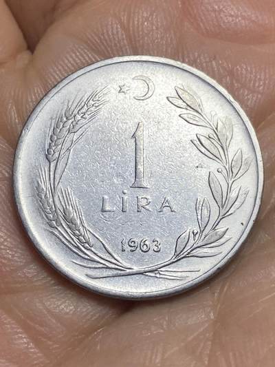 2026年第十三场(总第一百八十二场）外国好品散币场(免佣金) - 土耳其🇹🇷1963年1里拉(第五套第二版，8克版)