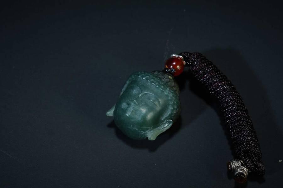 上海都达杂项专场五（全场包邮） 天然和田玉青玉佛头吊坠挂件87-56