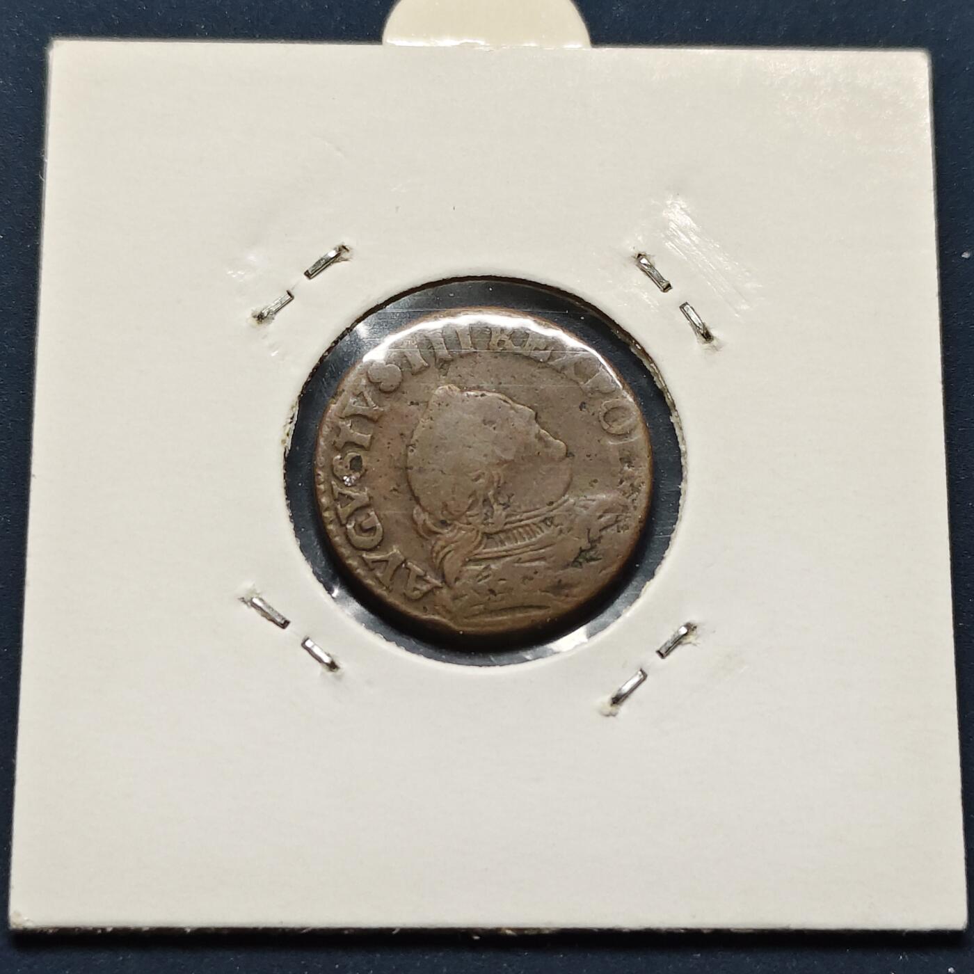 【全场包邮】纯粹捡漏拍496场-持续更新中 【古钱】波兰立陶宛联邦1755年奥古斯都三世3索利德铜币