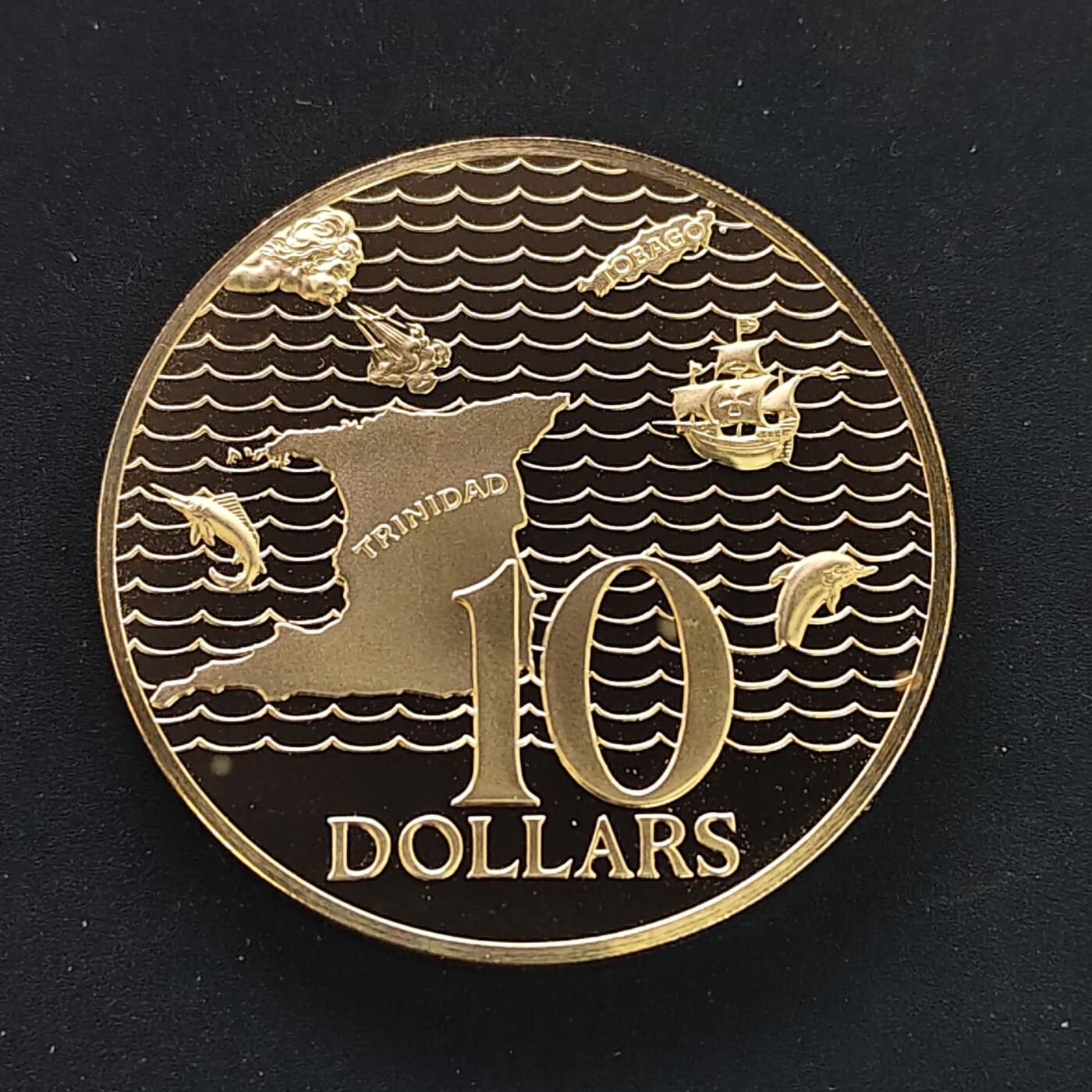 【全场包邮】纯粹捡漏拍497场-持续更新中 特立尼达和多巴哥1973年10元地图精制银币【42毫米35克92.5%】