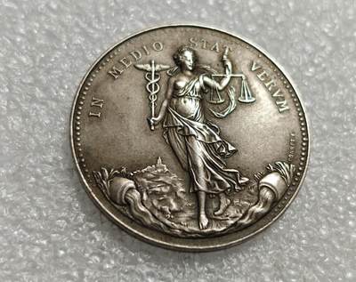 瓶子🏺第226期拍卖会 -  1866年法国商业女神JETON银质代币章  2等银银标  25.2克  25.2×0.8×22=443.52