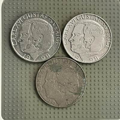 2026年第16场各国散币拍卖（总第166场） - 瑞典1克朗3枚