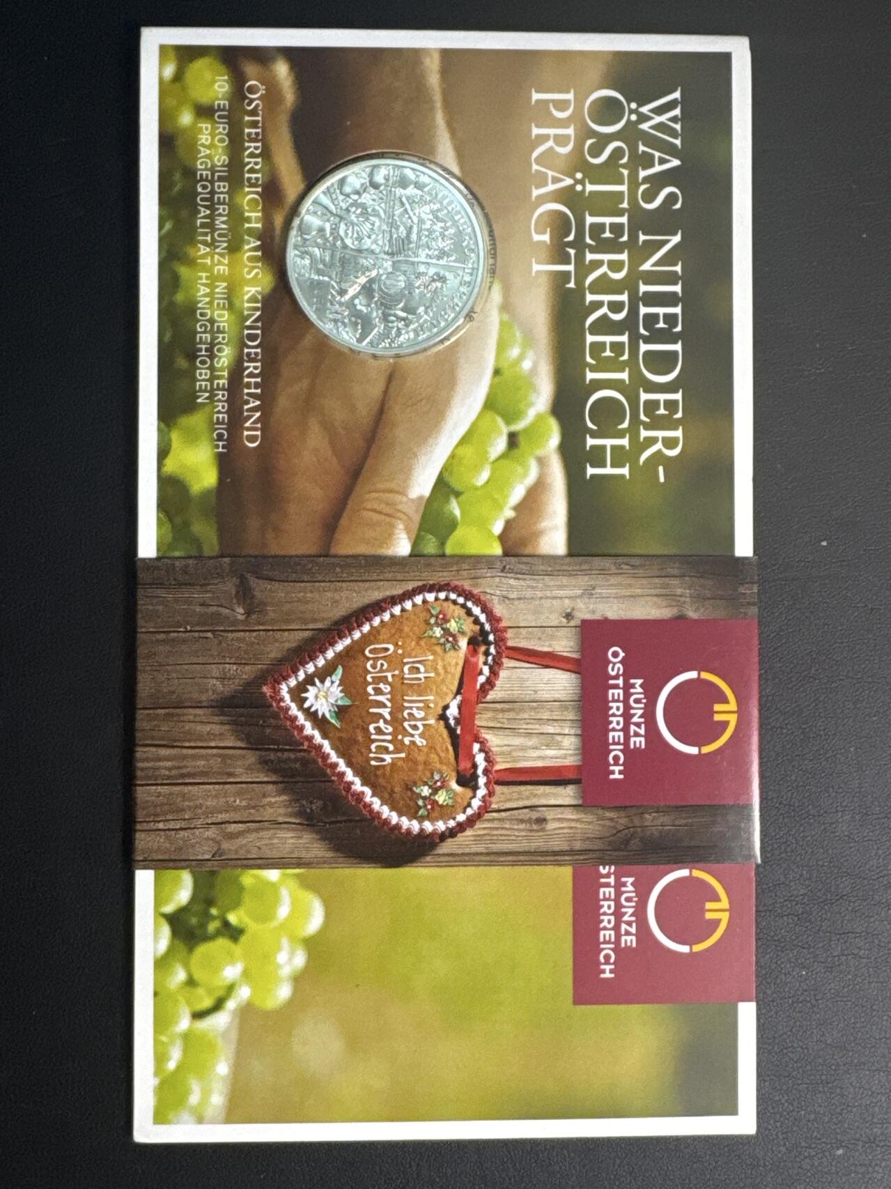 ❤️【币观天下】❤️ 第340期钱币拍卖- 2026.1.23周五晚上6点半场-长期征集拍品 奥地利联邦省系列银币 原厂封装卡册(面值10欧，重量17.3克)2013年下奥地利州