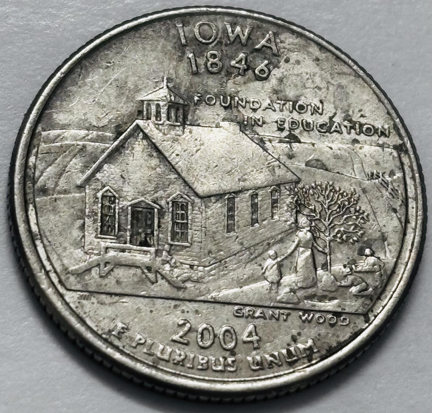 文馨钱币收藏 2026新年第四场（第 290 场）【长期接代拍品】 2004年25美分州纪念币D版艾奥瓦州