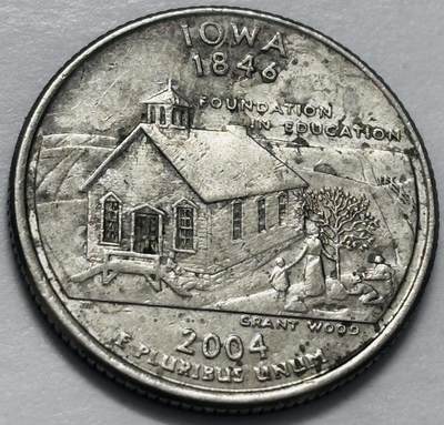 文馨钱币收藏 2026新年第四场（第 290 场）【长期接代拍品】 - 2004年25美分州纪念币D版艾奥瓦州
