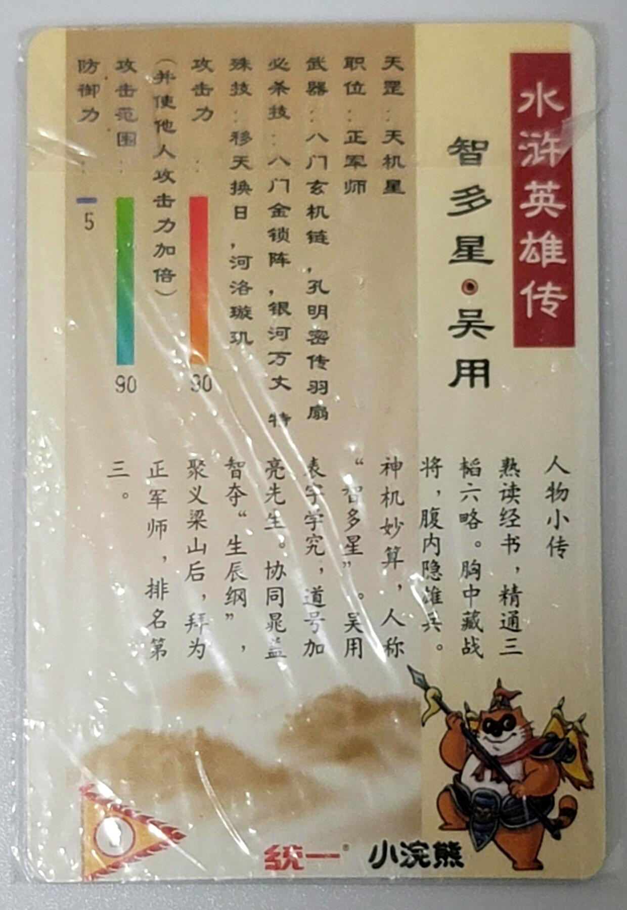 小浣熊水浒卡–软热吴用–不同光线–不同效果–高清拍摄–纹理清晰