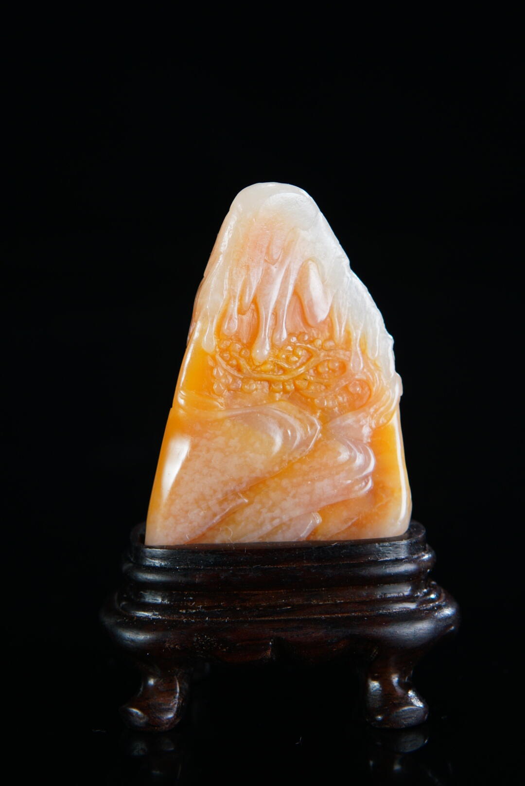 方寸藏珍·寿山田黄印章专场（一） 寿山银裹金田黄石《行旅图》摆件