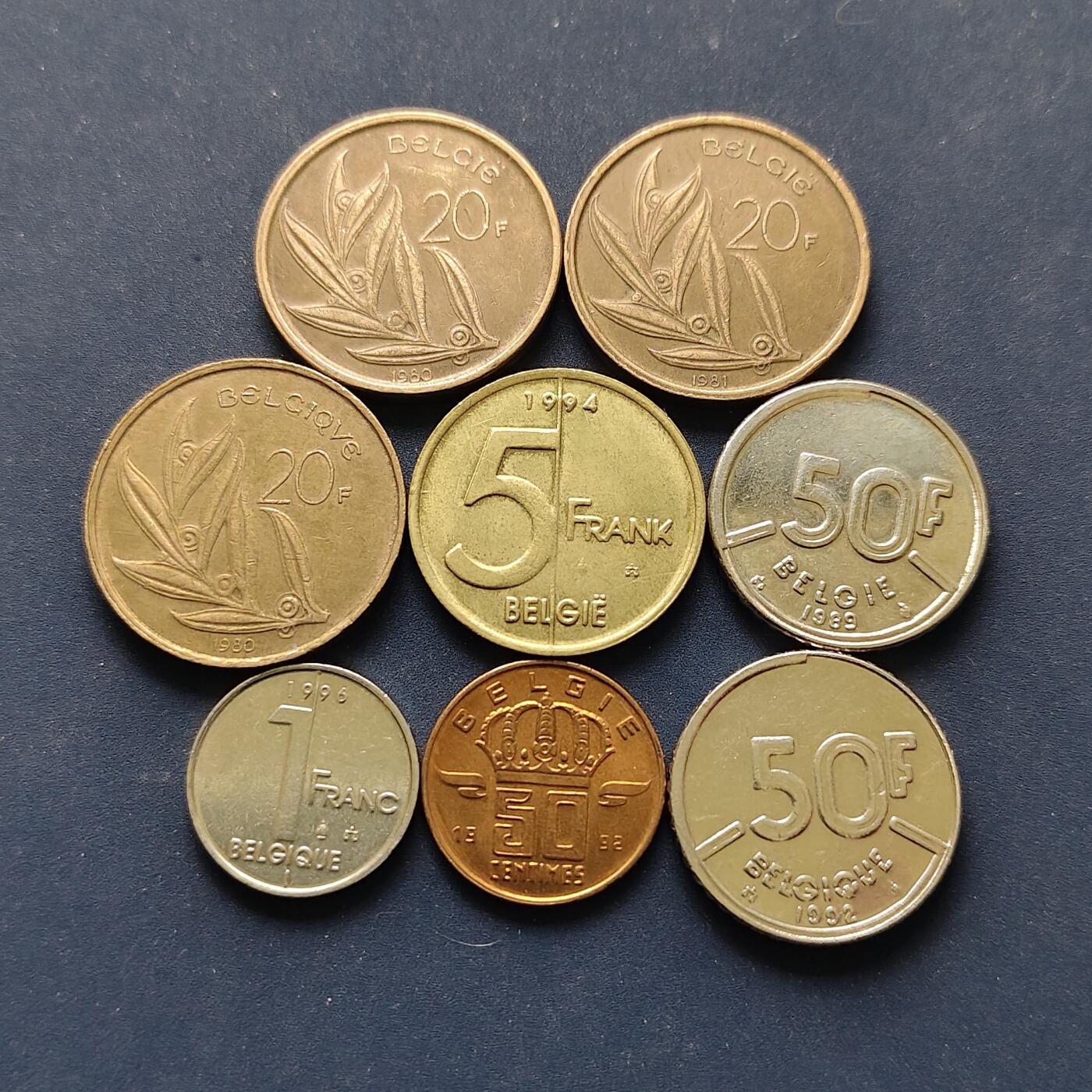 【全场包邮】纯粹捡漏拍496场-持续更新中 比利时各年份散币8枚一组