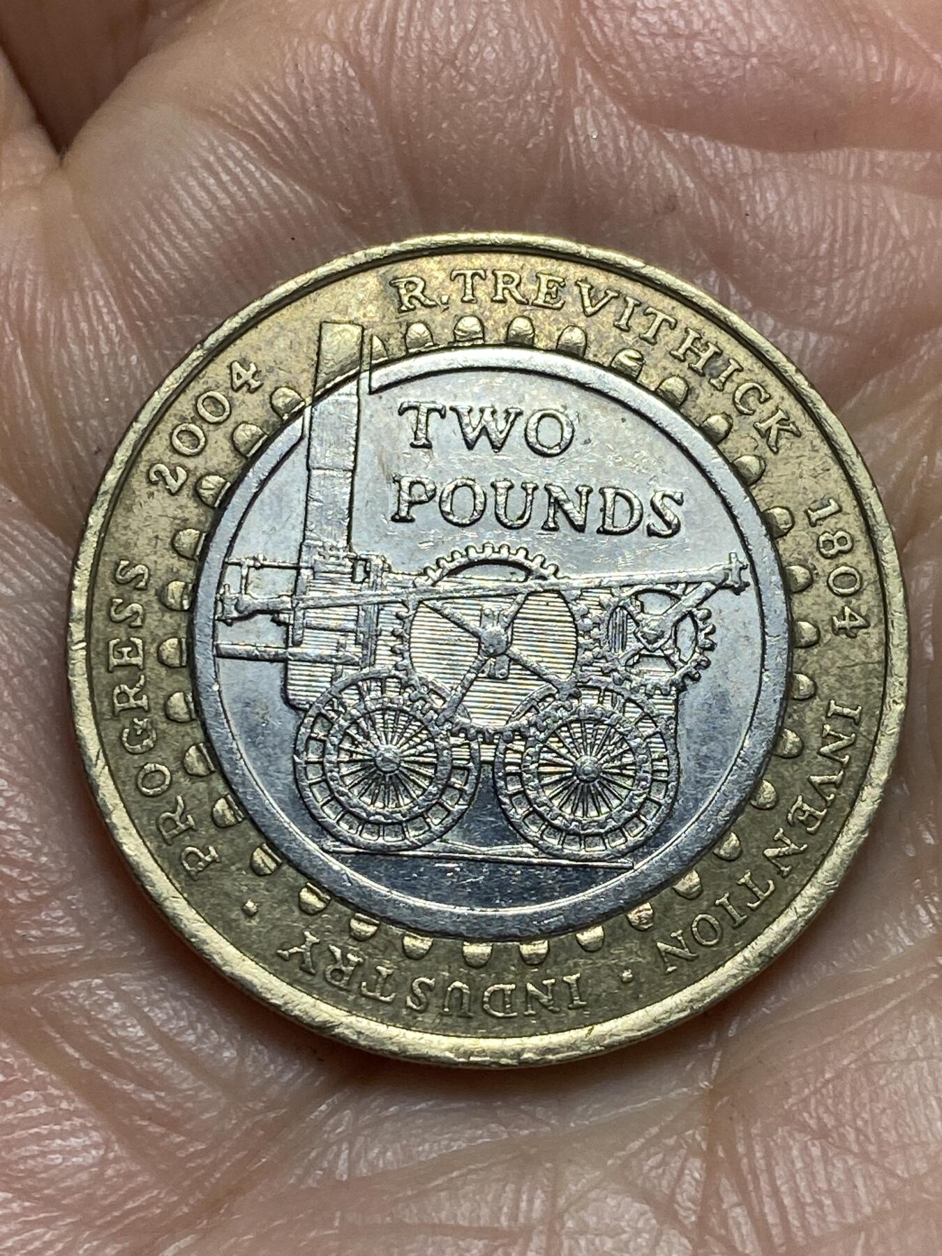 2026年第十三场(总第一百八十二场）外国好品散币场(免佣金) 英国🇬🇧2004年2英镑(理查·特里维西克制造世界第一台铁路蒸汽车运行200周年纪念币)