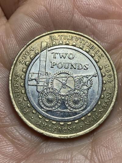 2026年第十三场(总第一百八十二场）外国好品散币场(免佣金) - 英国🇬🇧2004年2英镑(理查·特里维西克制造世界第一台铁路蒸汽车运行200周年纪念币)