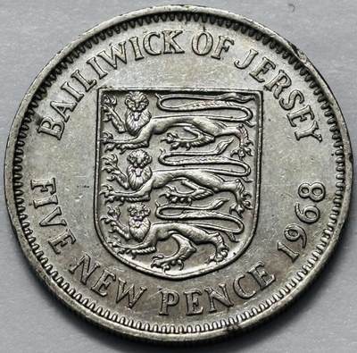 文馨钱币收藏 2026新年第四场（第 290 场）【长期接代拍品】 - 1968 年泽西岛 5 便士，首发版