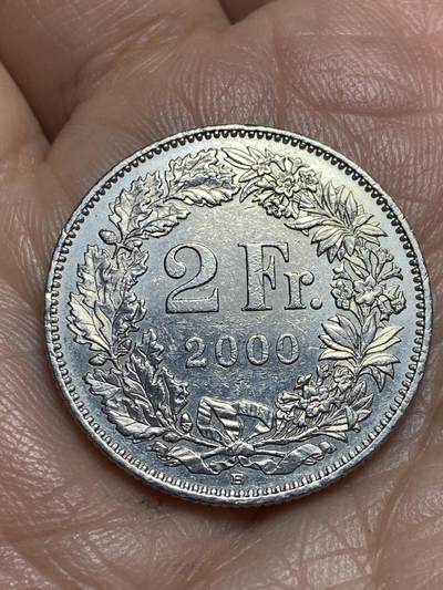 2026年第十三场(总第一百八十二场）外国好品散币场(免佣金) - 瑞士🇨🇭2000年2法郎(第五版，B标伯尔尼造)