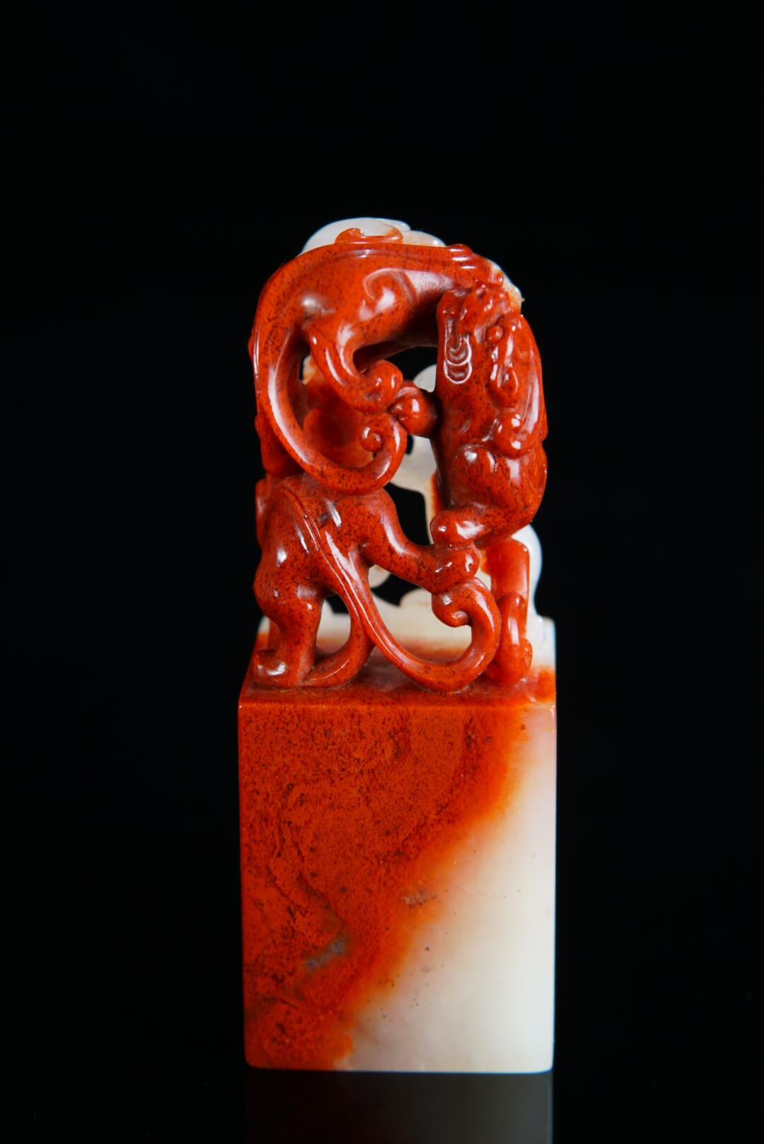 方寸藏珍·寿山田黄印章专场（一） 寿山高山石《三螭献瑞》印章