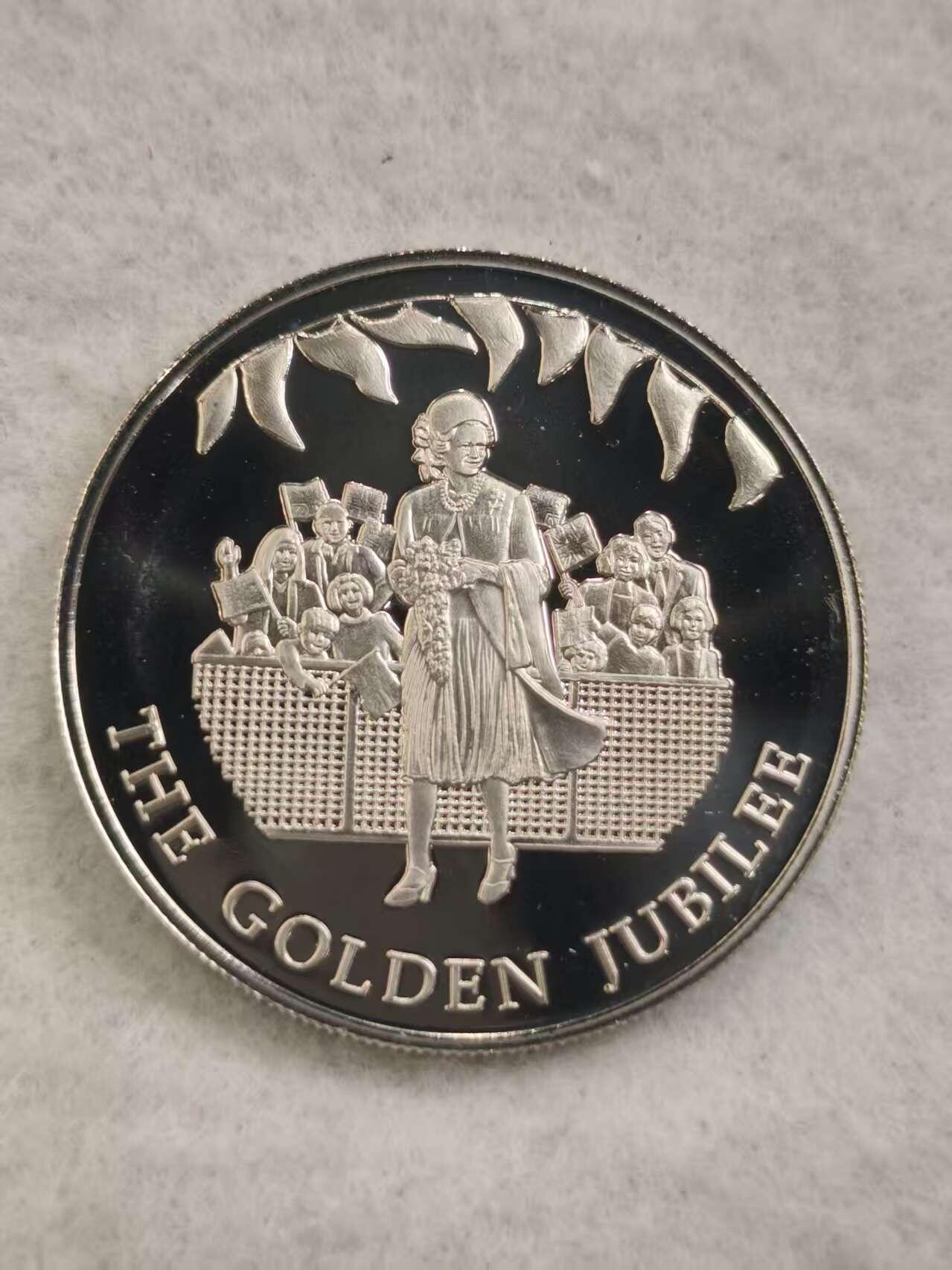 G&W世界散币，银币处理专场（第44场） 福克兰2002年50便士  伊丽莎白二世登基50周年   克朗型