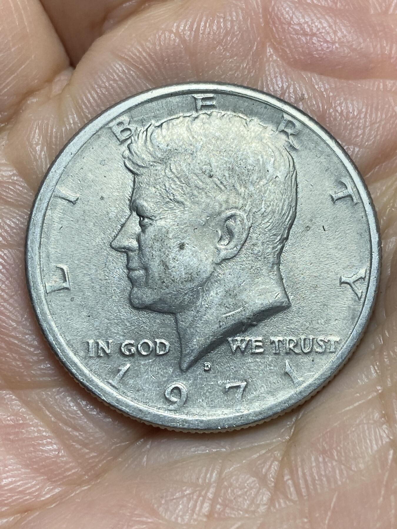 2026年第十三场(总第一百八十二场）外国好品散币场(免佣金) 美国🇺🇸1971年半美元(肯尼迪1/2元第三版，D标丹佛造，首发年)