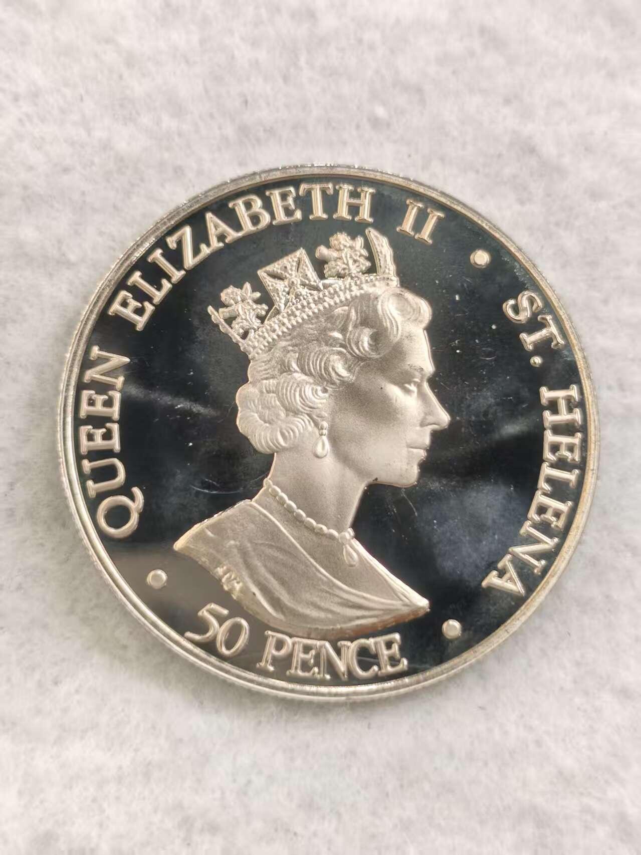 G&W世界散币，银币处理专场（第44场） 圣赫勒拿2002年50便士 伊丽莎白王太后逝世  克朗型