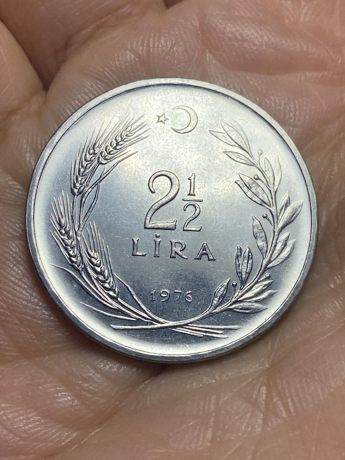 2026年第十三场(总第一百八十二场）外国好品散币场(免佣金) 土耳其🇹🇷1976年2.5里拉(第五套第二版，9克版)