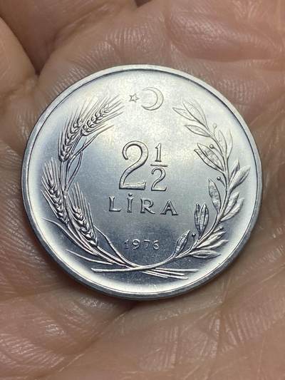 2026年第十三场(总第一百八十二场）外国好品散币场(免佣金) - 土耳其🇹🇷1976年2.5里拉(第五套第二版，9克版)