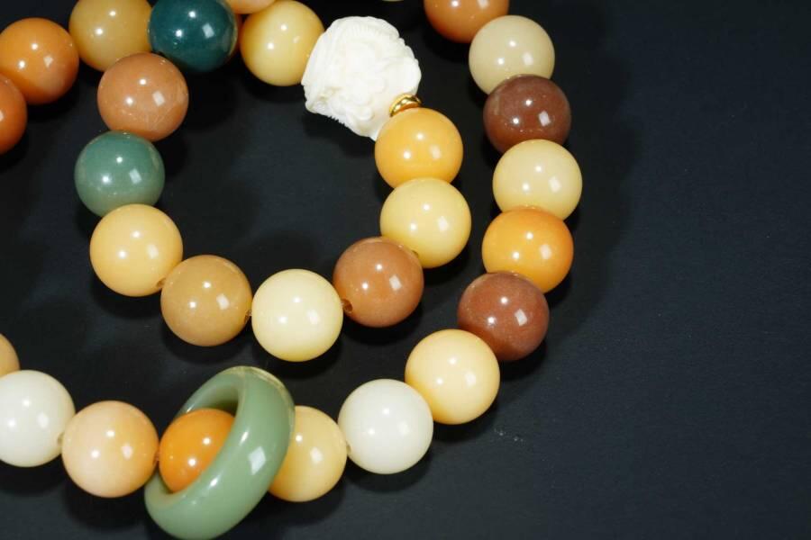 上海都达杂项专场五（全场包邮） 多彩菩提圆珠双圈手串87-280