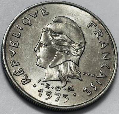 文馨钱币收藏 2026新年第四场（第 290 场）【长期接代拍品】 - 原光品相 1975 年法属波利尼西亚 10 法郎，第二版本