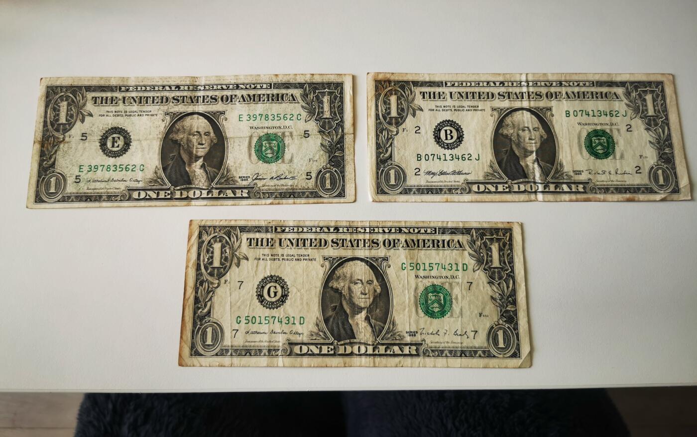 零零发流通品外国纸币拍卖 无佣金 3美刀