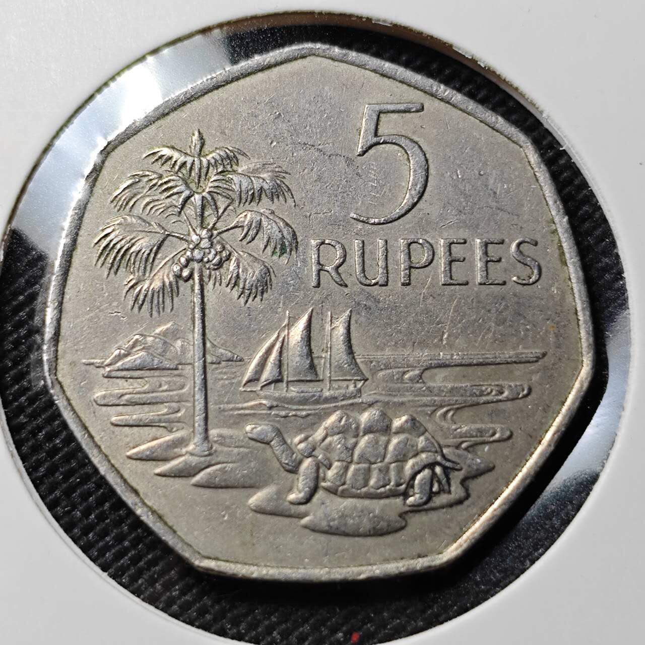 KK钱币收藏小铺  第388期  2月预留时间 周末发货  1972英属塞舌尔5卢比