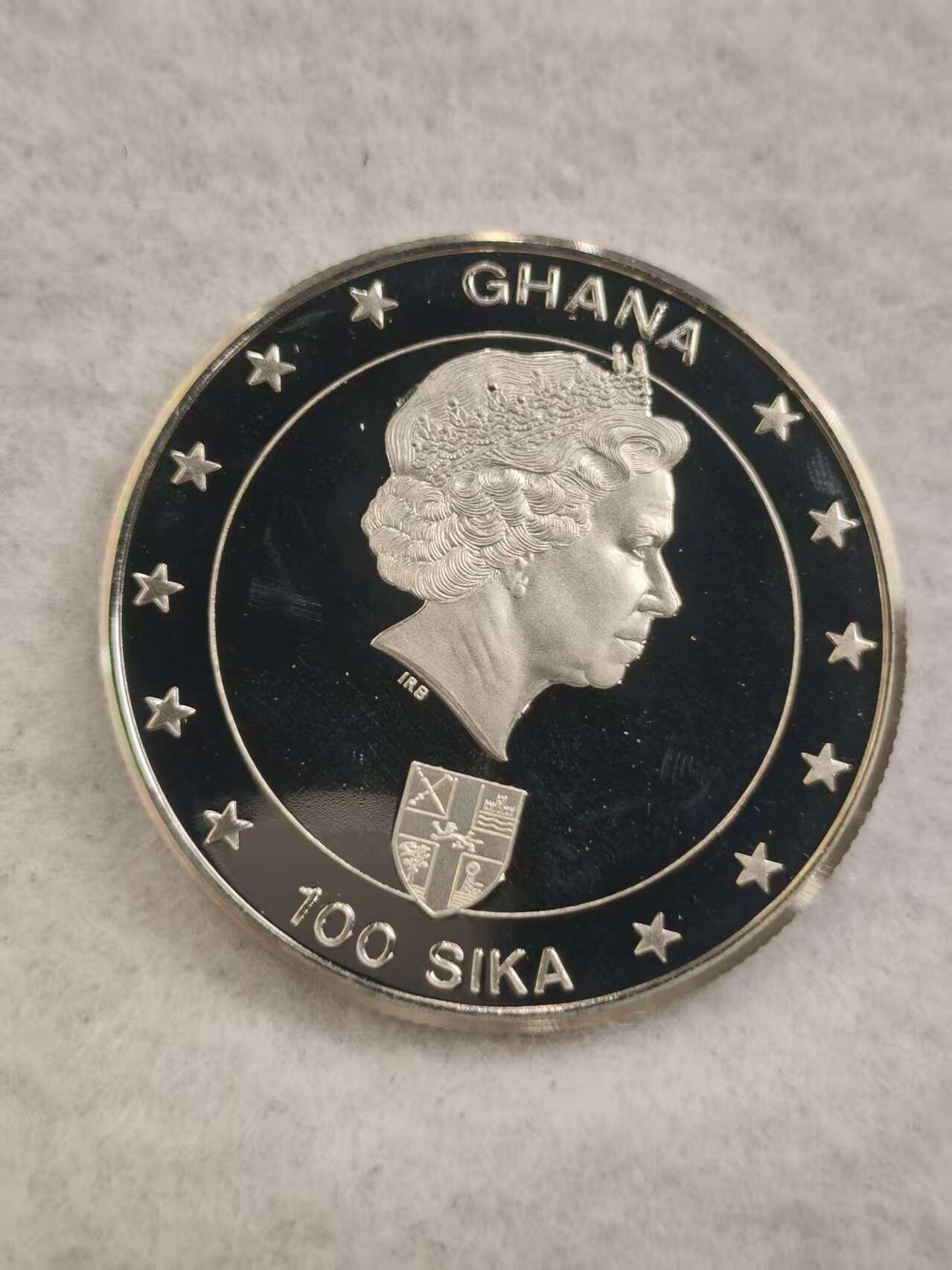 G&W世界散币，银币处理专场（第44场） 加纳2002年100西卡 伊丽莎白女王逝世  克朗型