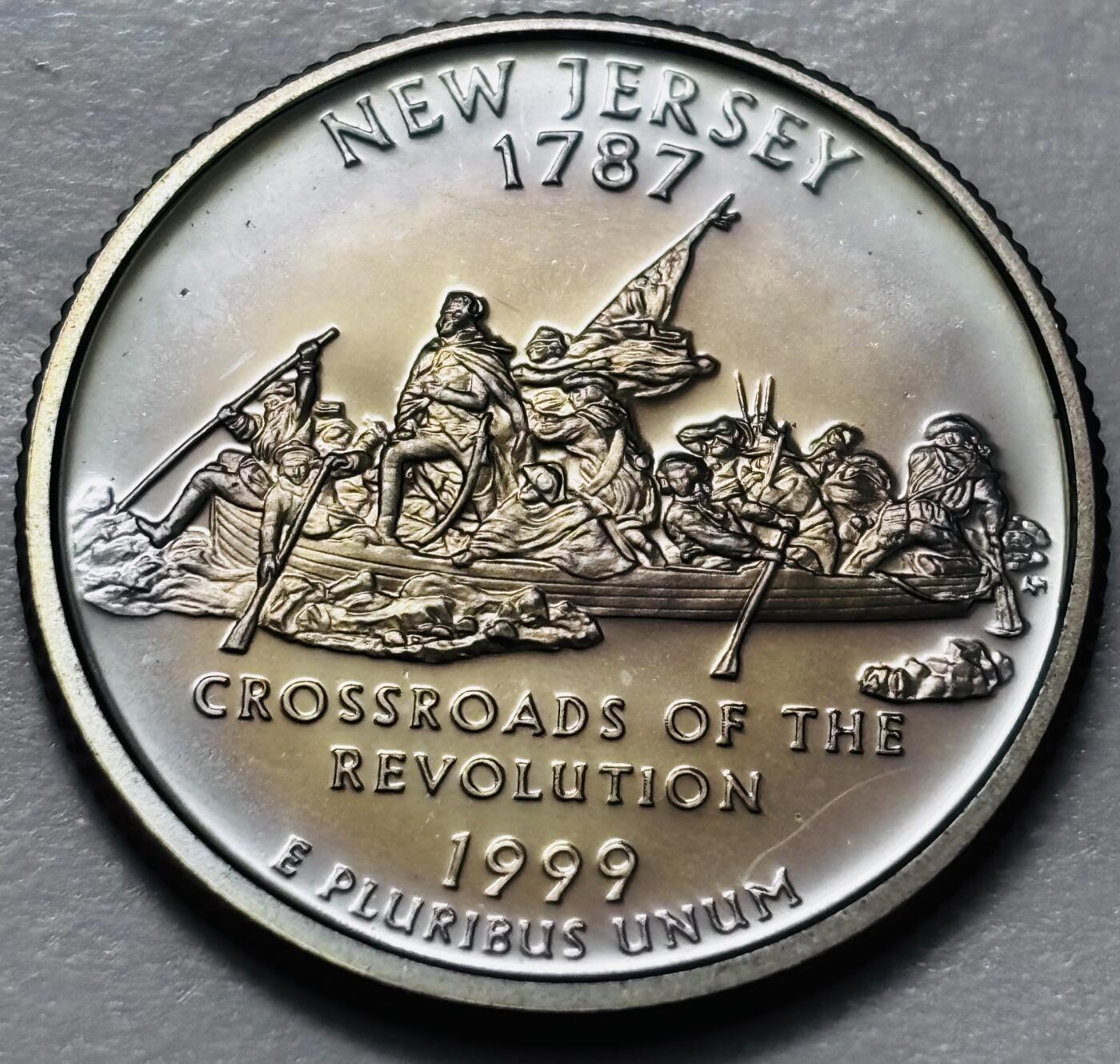 文馨钱币收藏 2026新年第四场（第 290 场）【长期接代拍品】 全新1999年美国新泽西州25美分精制币