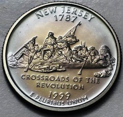 文馨钱币收藏 2026新年第四场（第 290 场）【长期接代拍品】 - 全新1999年美国新泽西州25美分精制币