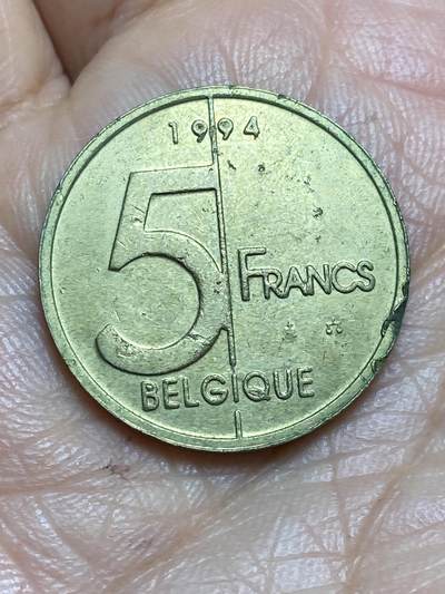 2026年第十三场(总第一百八十二场）外国好品散币场(免佣金) - 比利时🇧🇪1994年5法郎(阿尔贝二世时期，法语版)