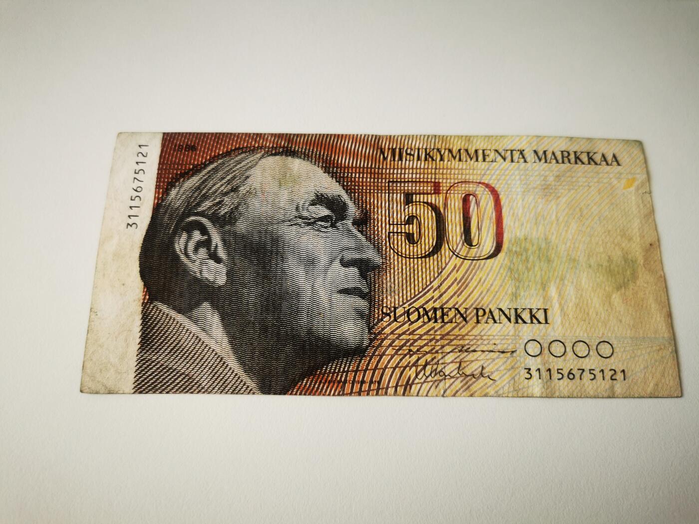 零零发流通品外国纸币拍卖 无佣金 芬兰 有裂口品相一般