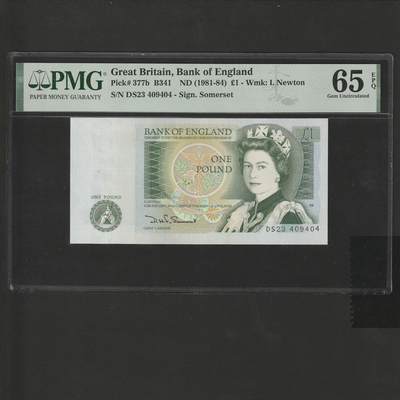 【1.26】世界纸币*第11期 - 英格兰银行1英镑，PMG 65EPQ