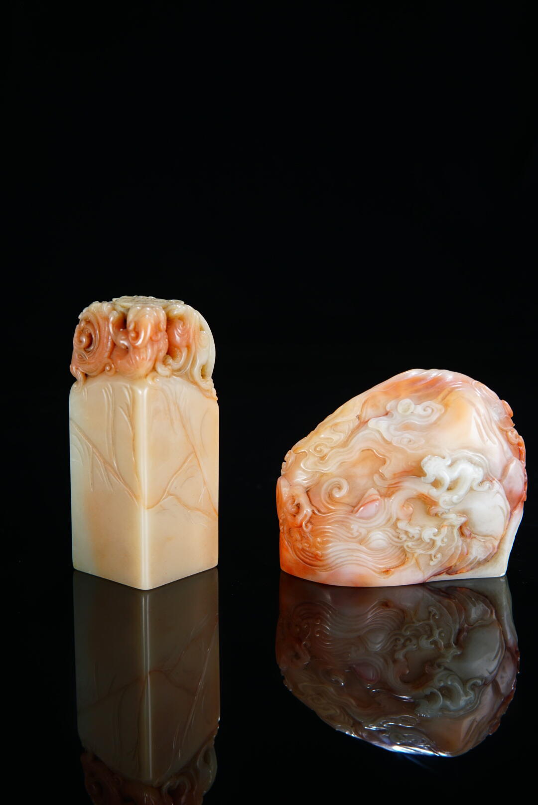 方寸藏珍·寿山田黄印章专场（一） 寿山善伯石《螭龙》套章