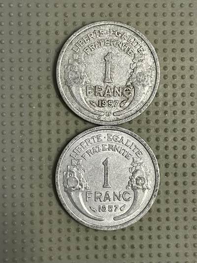 2026年第17场各国散币拍卖（总第167场） - 法国1957年1法郎2枚