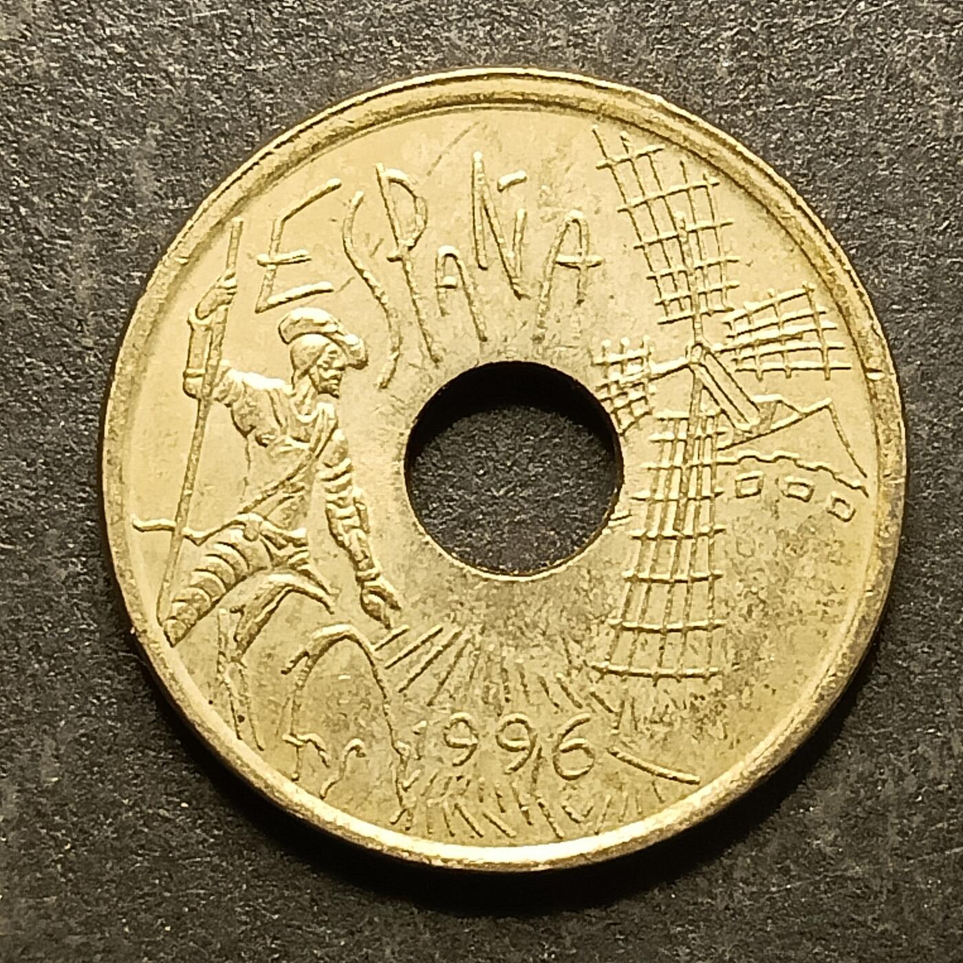 逸泉钱币2026A第五场A各国纸币沙俄散币纪念币系列A702-882 804 西班牙25比塞塔中孔