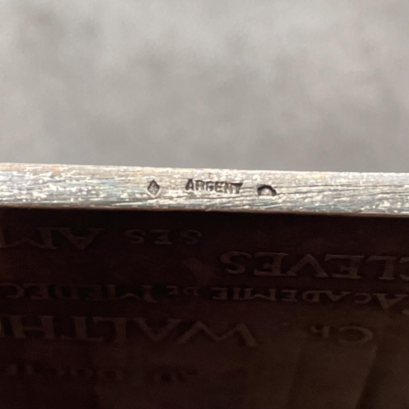 「木头集藏」章牌精品专场！ Fonfreide～法国医学科学院院士夏尔·瓦尔特银章 ，尺寸：65 x 47 mm，88.8 g，边铭：菱形厂标 ARGENT 野猪头银标。背面是巴黎医学院的大门，文字为“他的学生们/他的朋友们/致敬医学院的夏尔·瓦尔特医生”。章上未标明年份，很可能是在1934年瓦尔特就任巴黎医学院院长的时候，他的学生和朋友为他庆贺而委托铸造。