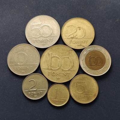 【全场包邮】纯粹捡漏拍496场 - 匈牙利1995-1997年8枚套币-含100福林双色币