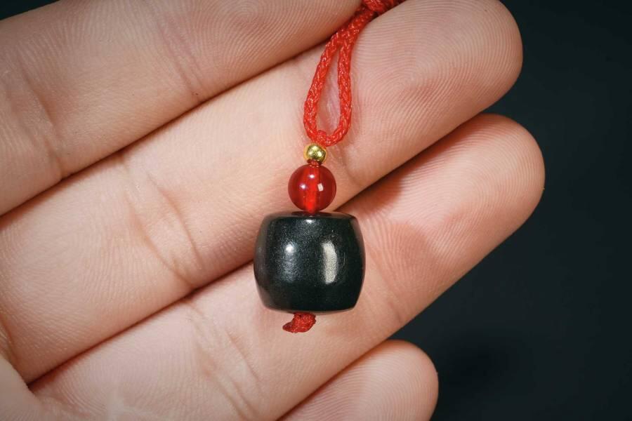 上海都达杂项专场五（全场包邮） 天然和田玉青玉桶珠挂件 附鉴定证书87-54