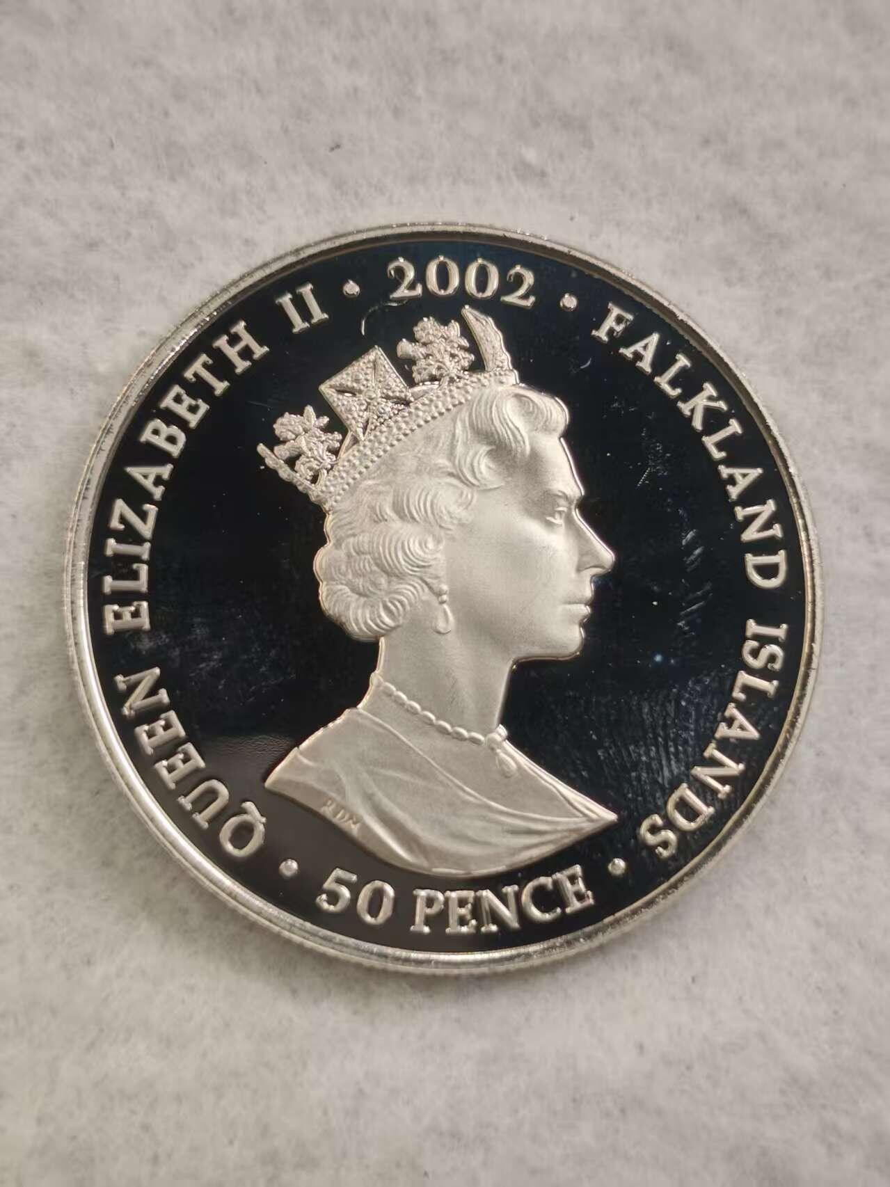 G&W世界散币，银币处理专场（第44场） 福克兰2002年50便士 伊丽莎白二世登基50周年 圣保罗大教堂  克朗型