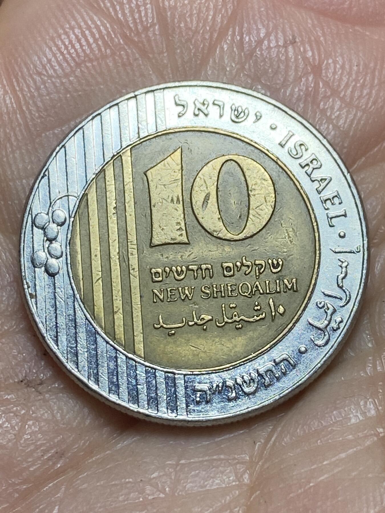 2026年第十三场(总第一百八十二场）外国好品散币场(免佣金) 以色列🇮🇱1995单年份10谢克尔(犹太历5755年，第一版)