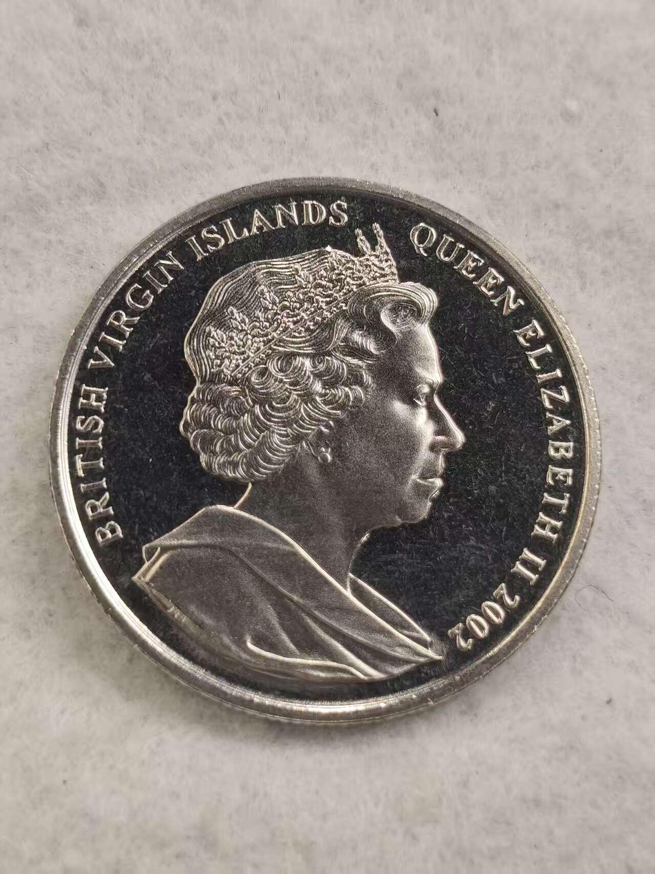 G&W世界散币，银币处理专场（第44场） 英属维尔京2002年1元  伊丽莎白王太后逝世  克朗型