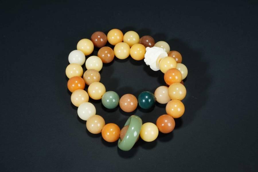 上海都达杂项专场五（全场包邮） 多彩菩提圆珠双圈手串87-280