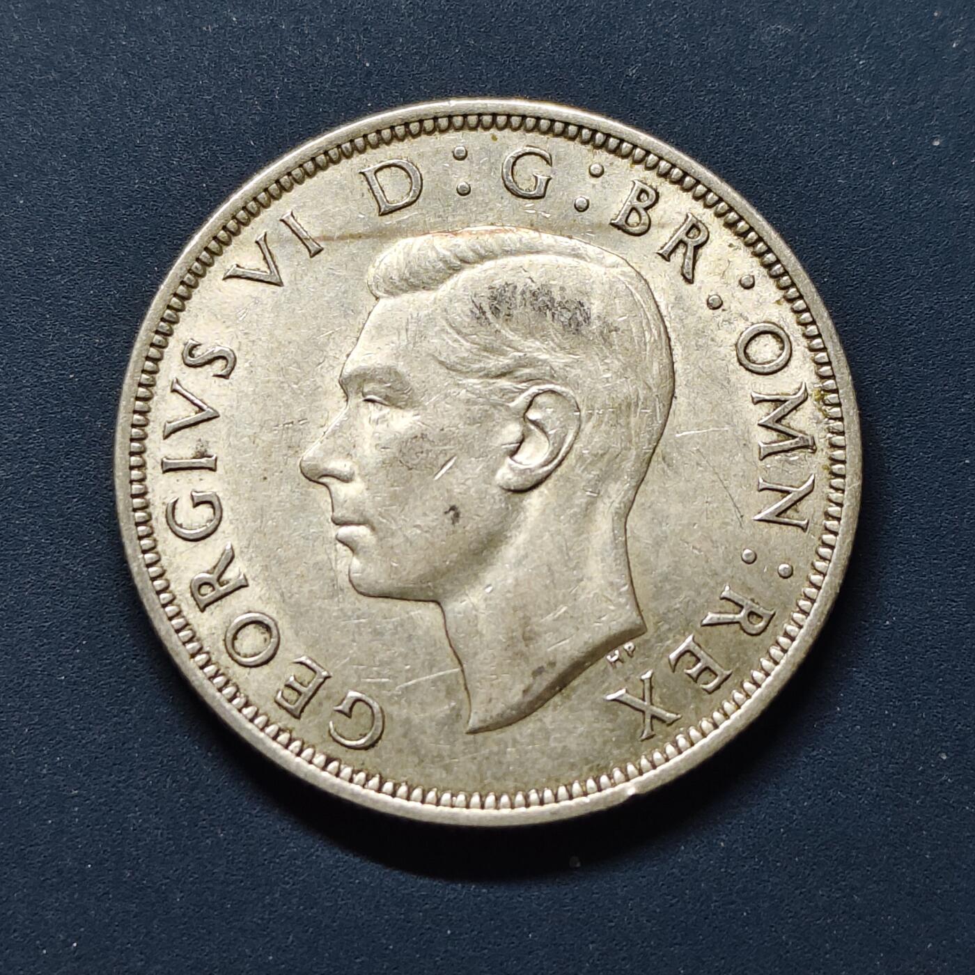 【全场包邮】纯粹捡漏拍497场-持续更新中 英国1941年乔治六世半克朗银币【32.3毫米14.14克50%】